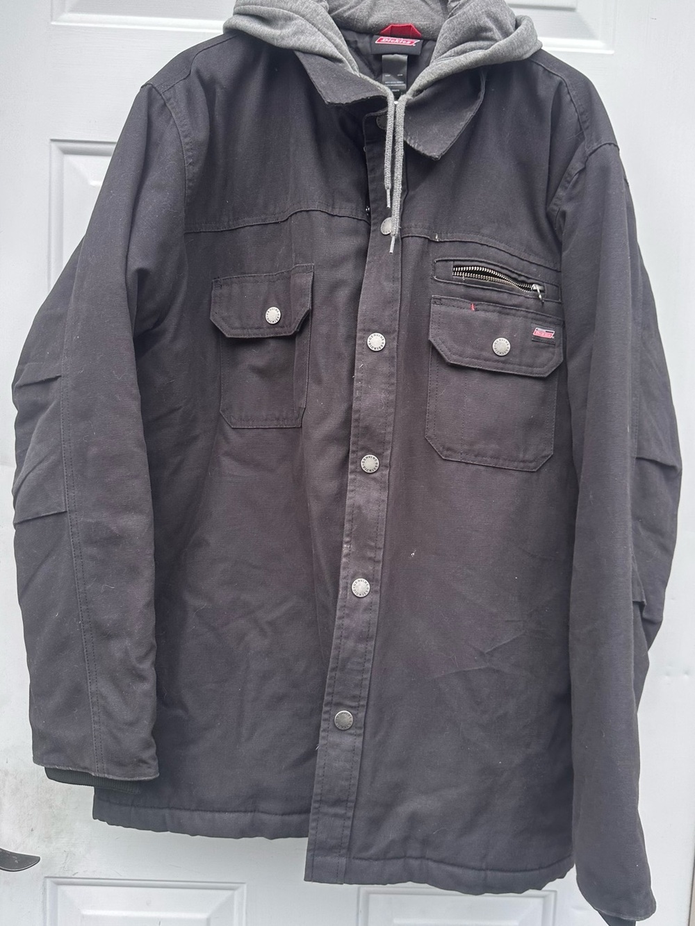 Dickies Black Jacket with Gray Hood Insert